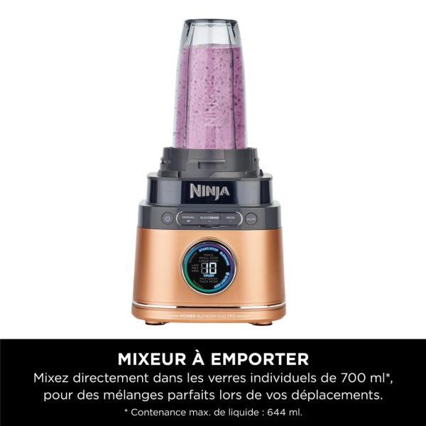 Blender intelligent Ninja Detect Pro 1200 W, cuve de 2 L (capacité maximale de 1900 ml), puissant blender pour smoothies, hachage de légumes
