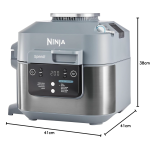 Ninja Speedi 10-en-1 Cuiseur rapide, Air Fryer, Friteuse à air et Multicuiseur, 5.7L, Repas pour 4 en 15 minutes, Vapeur, Gril, Cuire au four, Rôtir, Saisir, Mijoter et plus, Gris Sel de Mer,