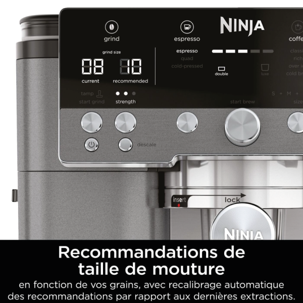 Machine Espresso Ninja Luxe Café Premier Cyber Space avec gourde isotherme bleue