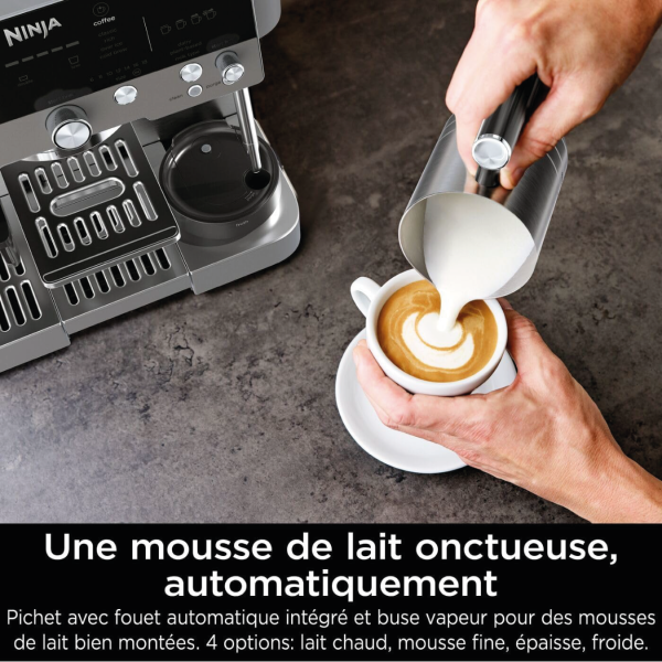 Machine Espresso Ninja Luxe Café Premier Cyber Space avec gourde isotherme bleue