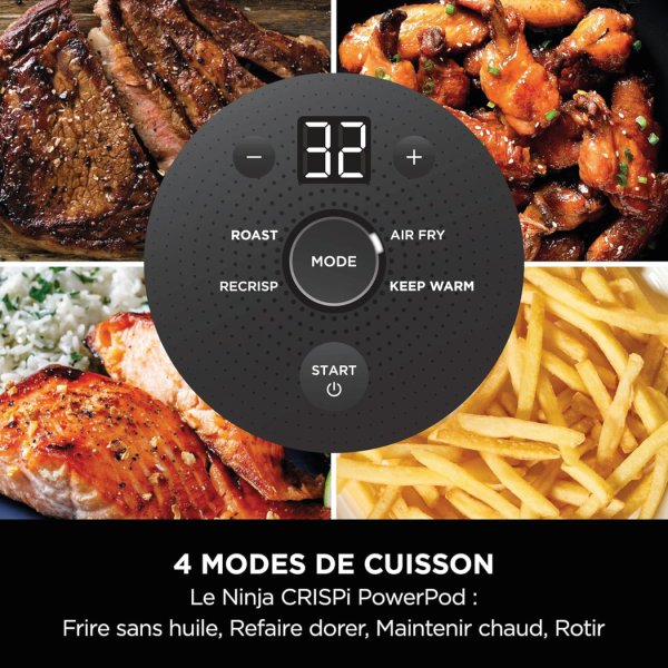 Air Fryer modulaire en verre Ninja CRISPi Cyber Space