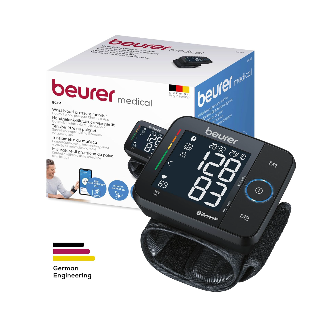 Tensiomètre de poignet Beurer BC 87 avec connexion à une application, écran XL, indicateur de repos, technologie de gonflage, indicateur de risque coloré et détection des arythmies 17 Tensiomètre de poignet Beurer BC 87 avec connexion à une application, écran XL, indicateur de repos, technologie de gonflage, indicateur de risque coloré et détection des arythmies – Image 17