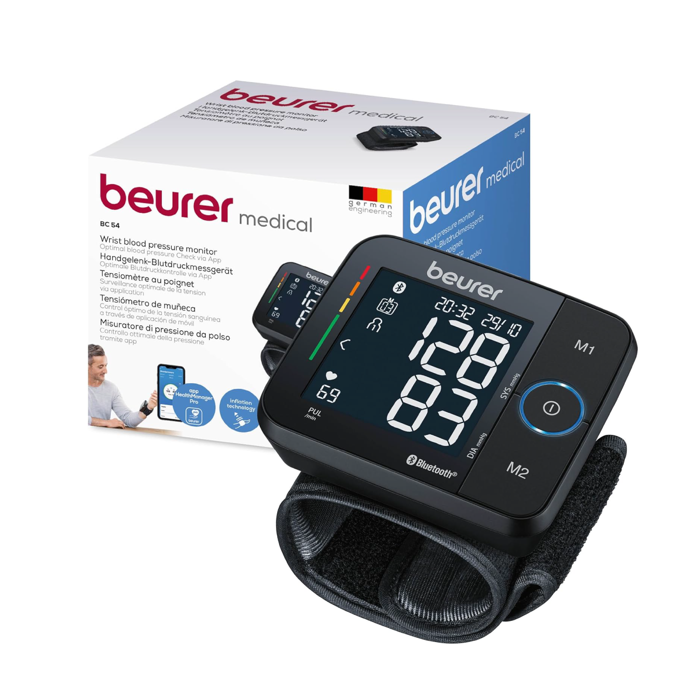 Tensiomètre de poignet Beurer BC 87 avec connexion à une application, écran XL, indicateur de repos, technologie de gonflage, indicateur de risque coloré et détection des arythmies 10 Tensiomètre de poignet Beurer BC 87 avec connexion à une application, écran XL, indicateur de repos, technologie de gonflage, indicateur de risque coloré et détection des arythmies – Image 10