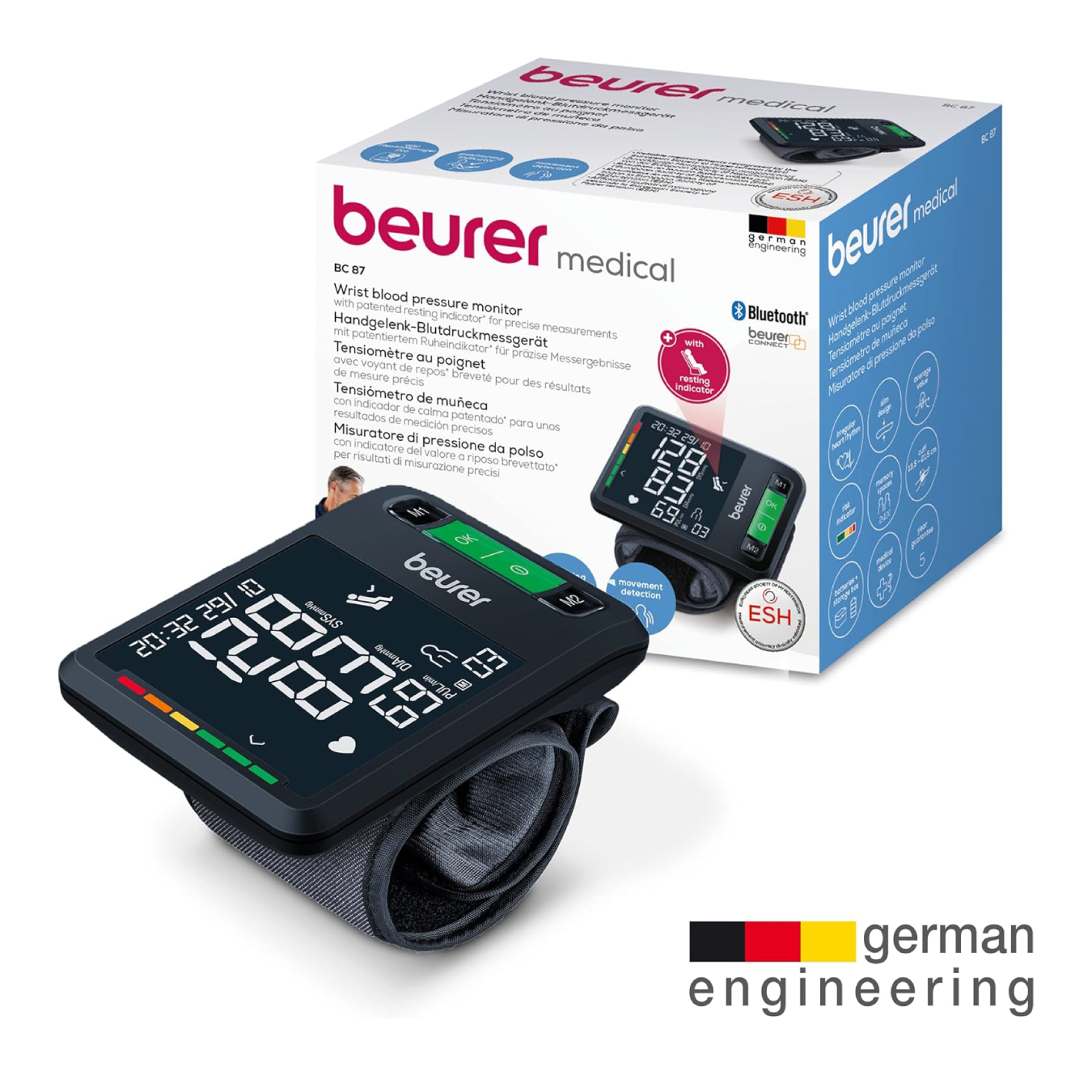 Tensiomètre de poignet Beurer BC 87 avec connexion à une application, écran XL, indicateur de repos, technologie de gonflage, indicateur de risque coloré et détection des arythmies 6 Tensiomètre de poignet Beurer BC 87 avec connexion à une application, écran XL, indicateur de repos, technologie de gonflage, indicateur de risque coloré et détection des arythmies – Image 6