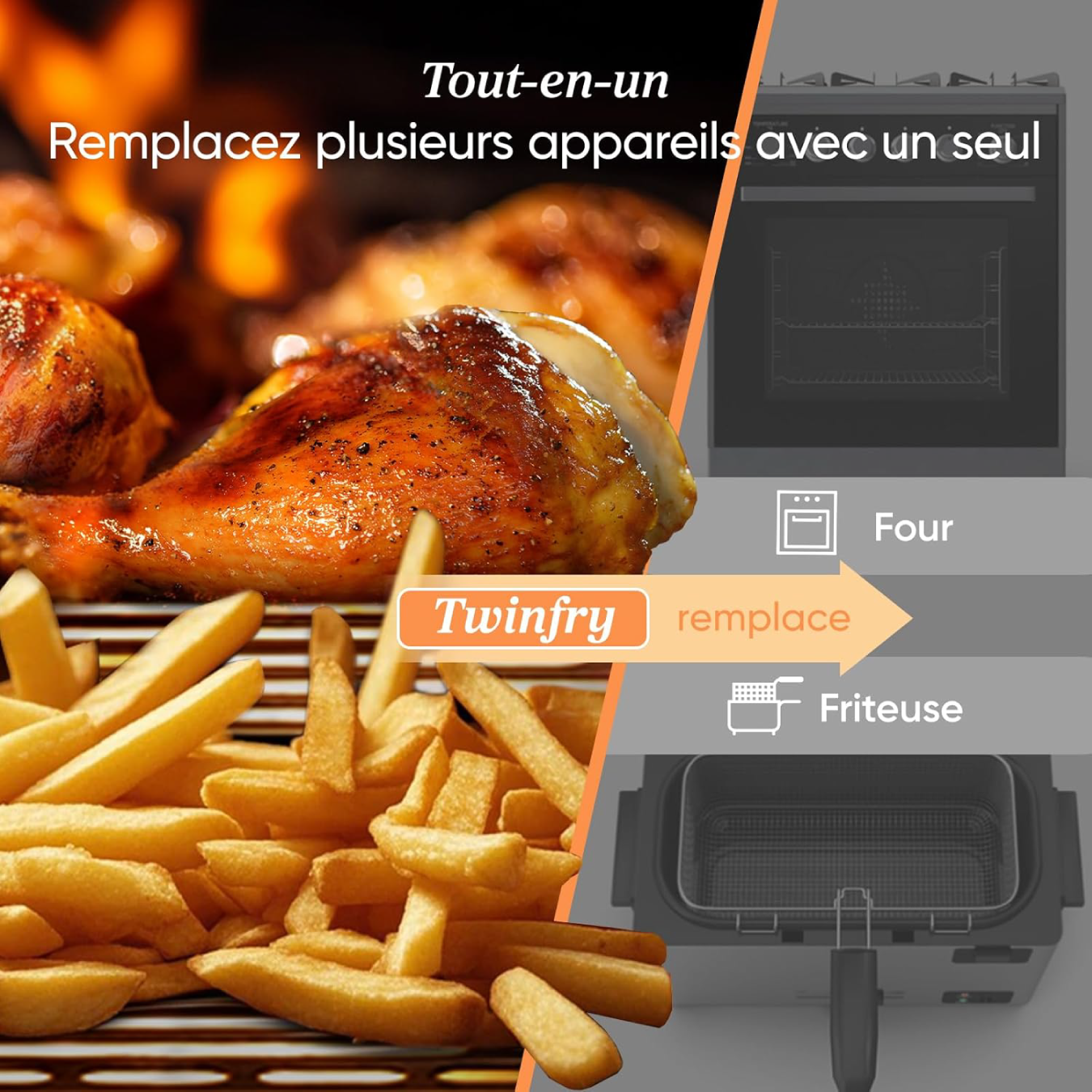 Friteuse à air COSORI Twinfry 10L, friteuse sans huile 5 en 1, double zone de cuisson avec séparateur amovible, double résistance, grande capacité, cuisson optimale, 40 °C à 240 °C, contrôle intelligent via application 17 Friteuse à air COSORI Twinfry 10L, friteuse sans huile 5 en 1, double zone de cuisson avec séparateur amovible, double résistance, grande capacité, cuisson optimale, 40 °C à 240 °C, contrôle intelligent via application – Image 17